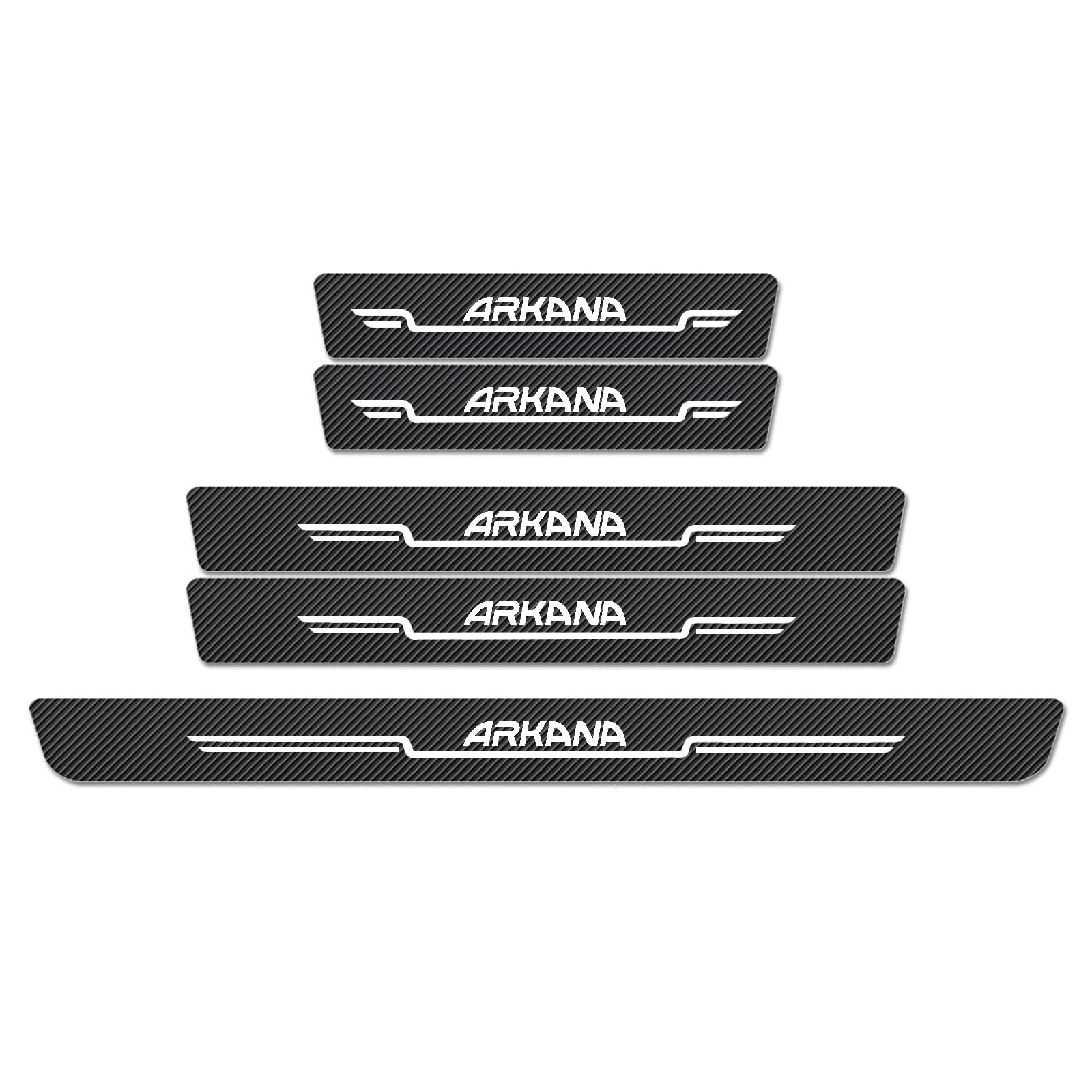 Wxh97f Normal Car Door Sill Protector Scuff Plates For Renault Arkana 2007-2023, Carbon Fibre Effect Door Step Guard, Rear Boot Bumper Strip, Self-Adhesive Anti-Scratch Protection Sticker