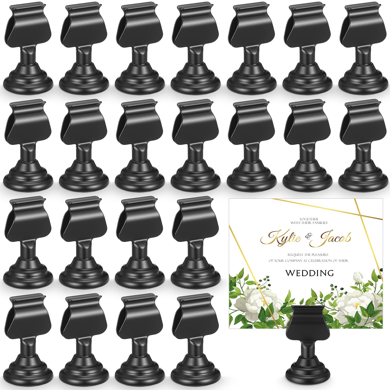 Kathfly 6 Pcs Wedding Table Number Holders Metal Black Place Card Holder