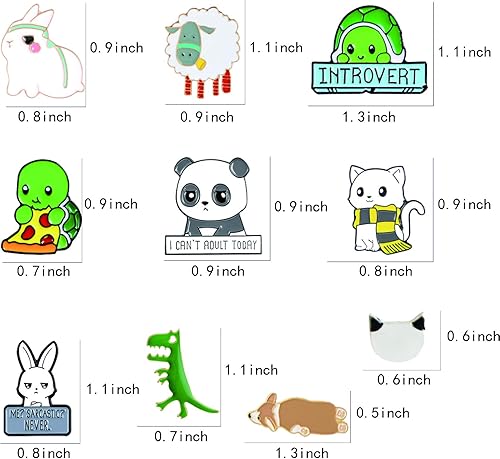 Miniatura 2 de Juego de 10 broches de solapa esmaltada, regalo para adultos, niños, Zinc, Sin gemas.