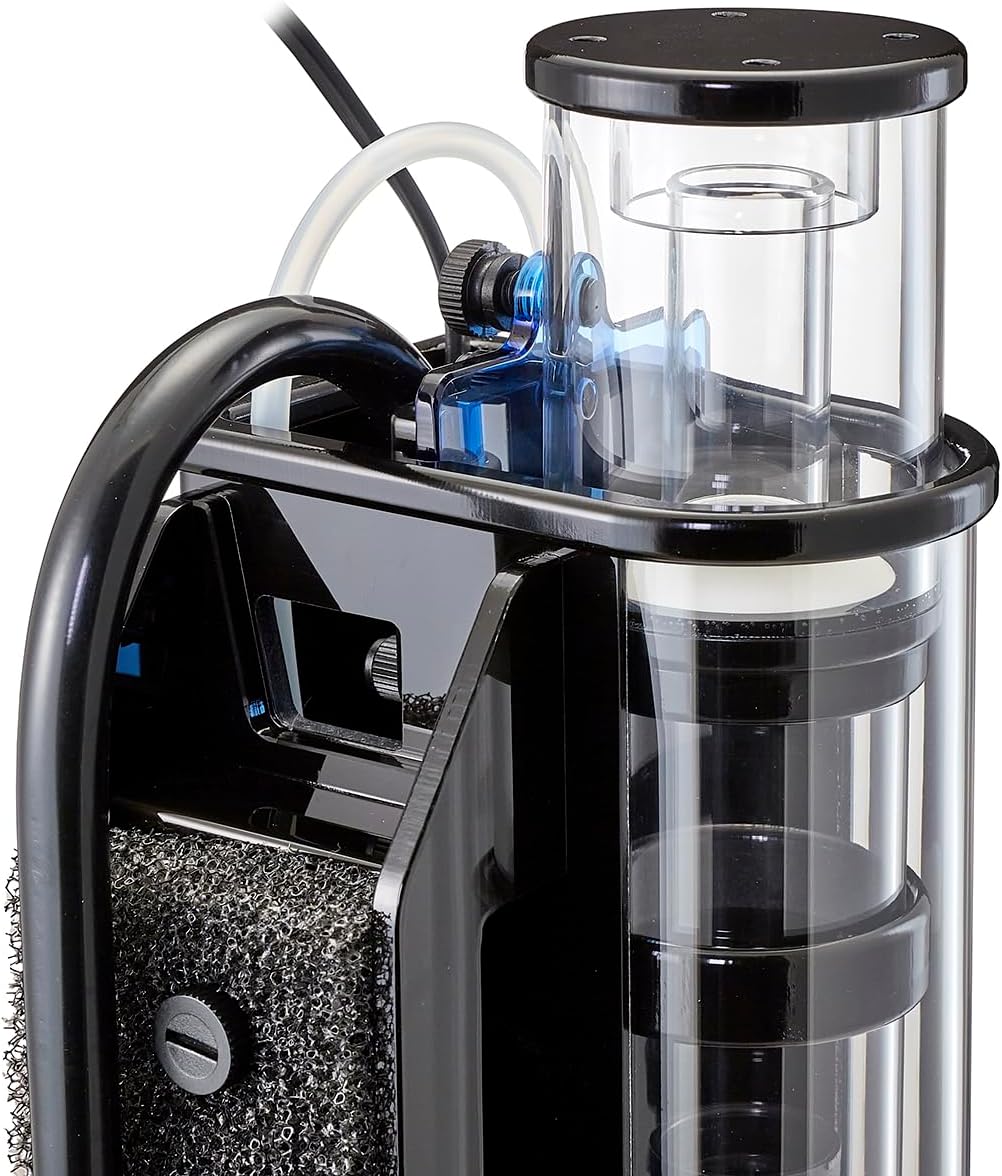 Nano Hang On Back Protein Skimmer for Saltwater Aquariums Bullet-1, Up to 30 Gallon Filtration, Hang On External, Adjustable, Ultra Quiet Pump, Compact Design