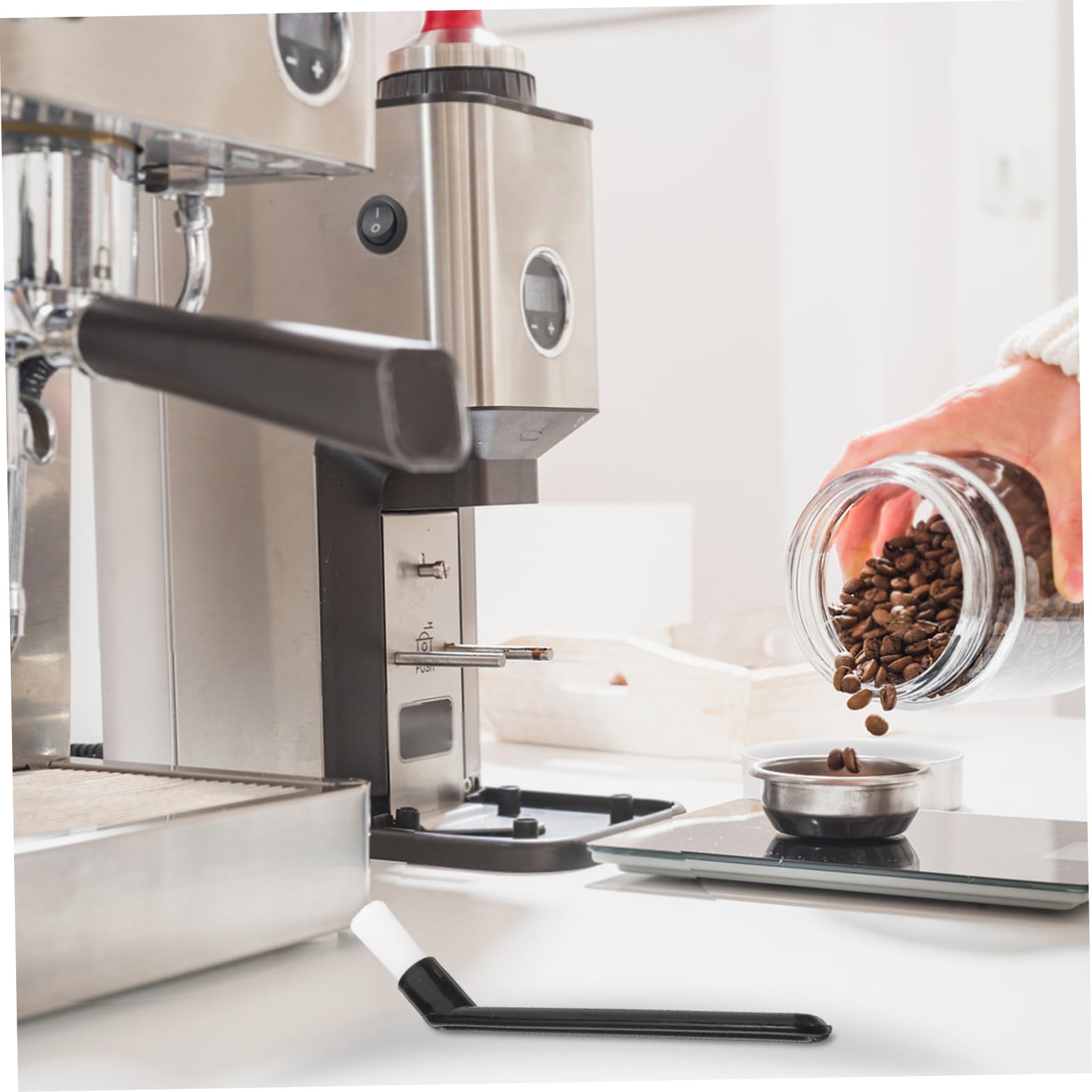 10 Cepillos De Limpieza Para Cafetera Accesorios Para Molinillos De Café De Nailon Color Negro