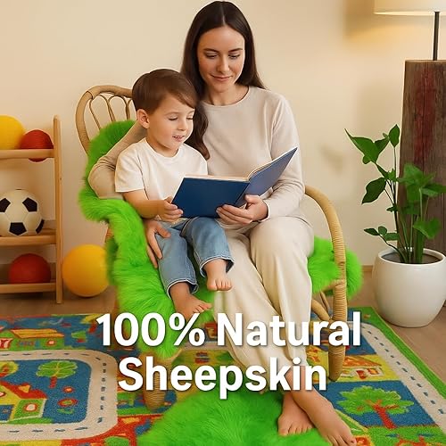 Vista 39 de HUAHOO Alfombra de oveja auténtica de alta calidad, piel de oveja australiana, esponjosa, de lujo, natural, de piel de cordero esponjosa