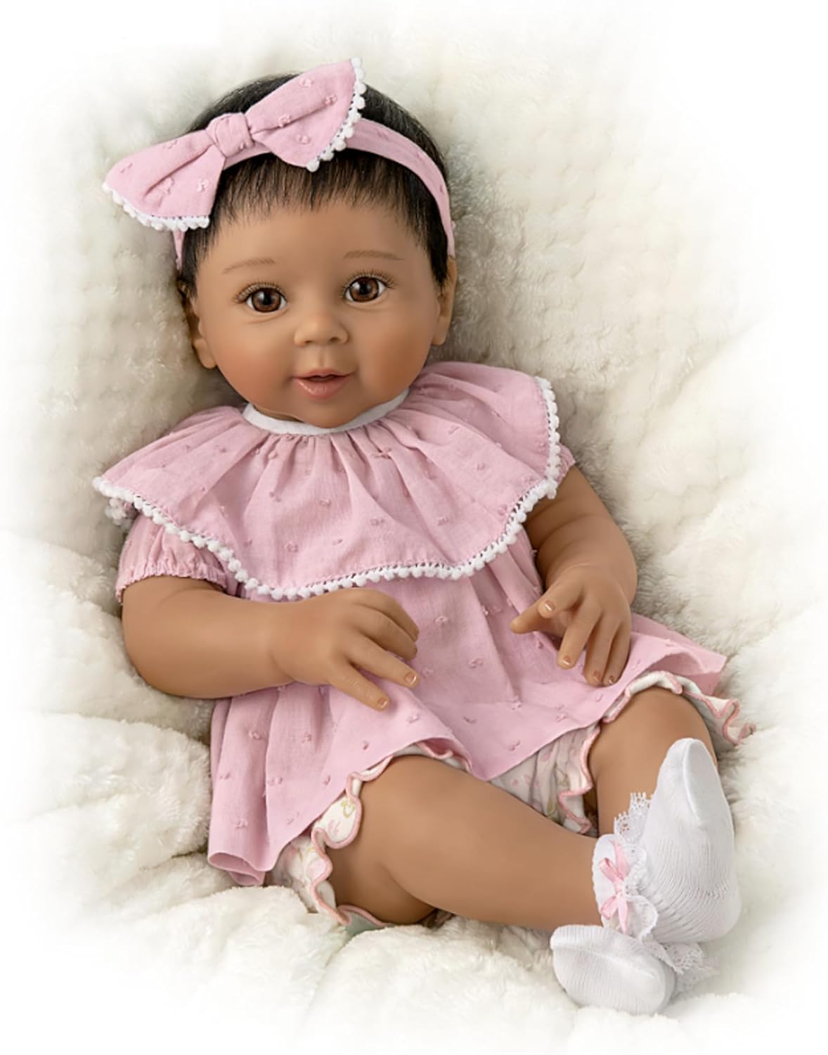 The Ashton-Drake Galleries So Truly Real Reborn Camila Baby Doll by Sherry Rawn, 17 Inch Lifelike Vinyl, Weighted Cloth Body, Hand-Painted Features, RealTouch Soft Vinyl, 5-Piece Outfit