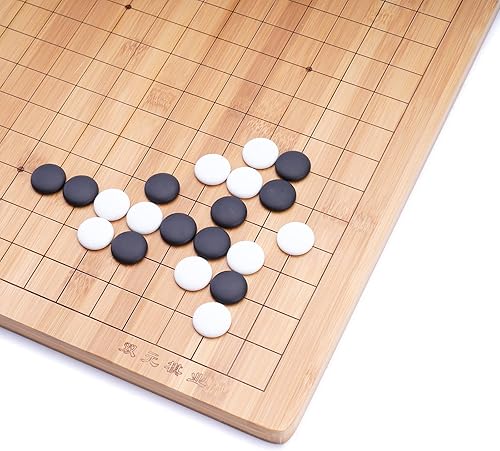 Miniatura 4 de Go Game Board Bamboo 0.8 pulgadas Reversible 19x19 / 13x13 Go Juego de mesa - Juego de mesa de estrategia clásico (Baduk/Weiqi)