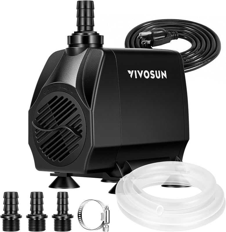 Bomba Submersível para Aquário VIVOSUN com Vazão Ajustável 4000 L/h, 100 W