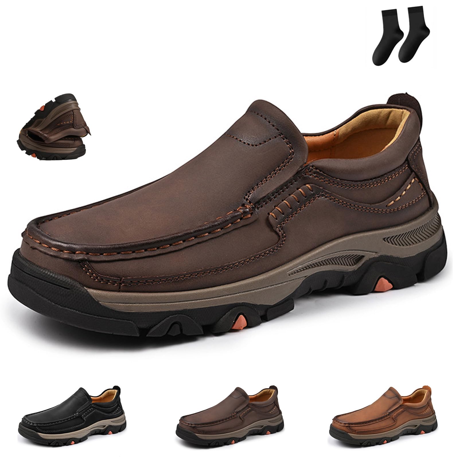 Mocasines ortopédicos de hombre para pies anchos con soporte de arco 8