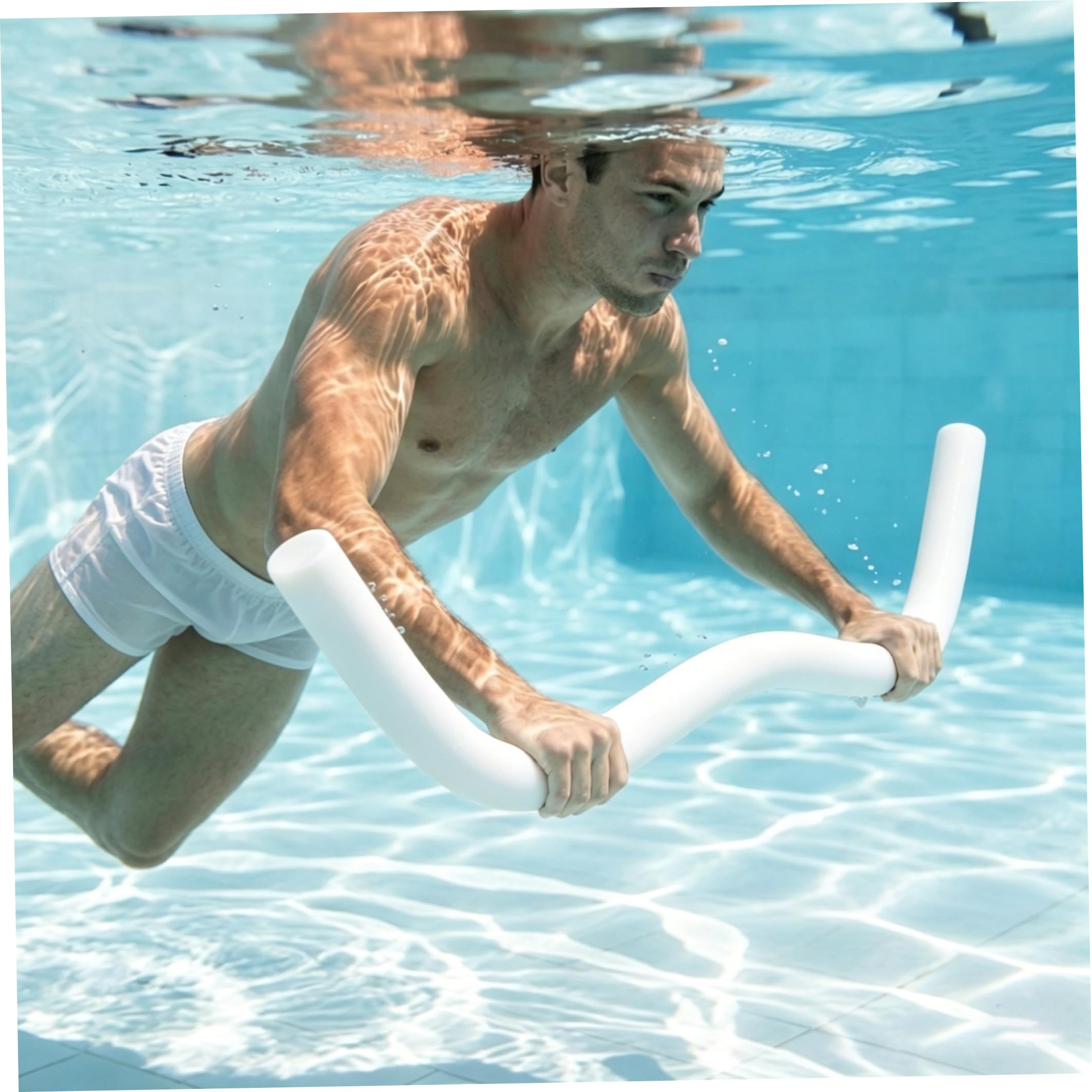 6 fideos de piscina a granel, flotador de natación de espuma de polietileno hueco de 59 pulgadas, antideslizante, absorbe los golpes, color negro