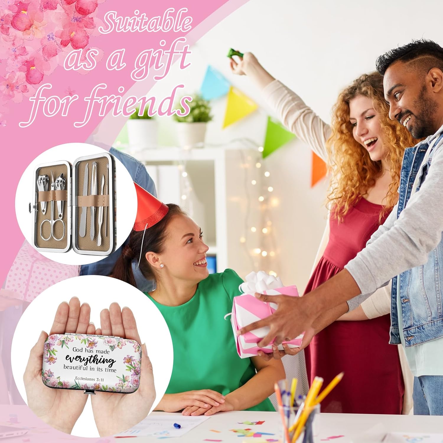 Gisafai 12 Set Employee Appreciation Bible Gift Set for Women Christian Thank You Manicure Nail Clipper Bulk for Employees Teachers Office Coworkers Nurse