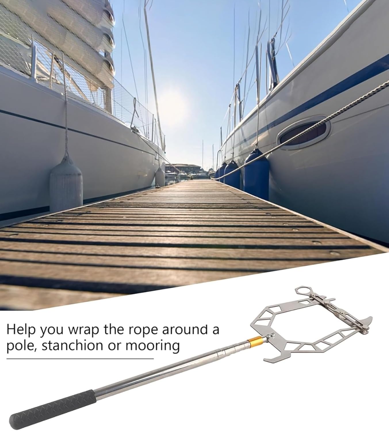 Multifunctional Long-Distance Threader Boat Hook,Telescoping Automatic Boat Dock Hook, Boat Hook for Docking with Telescoping Extension Pole