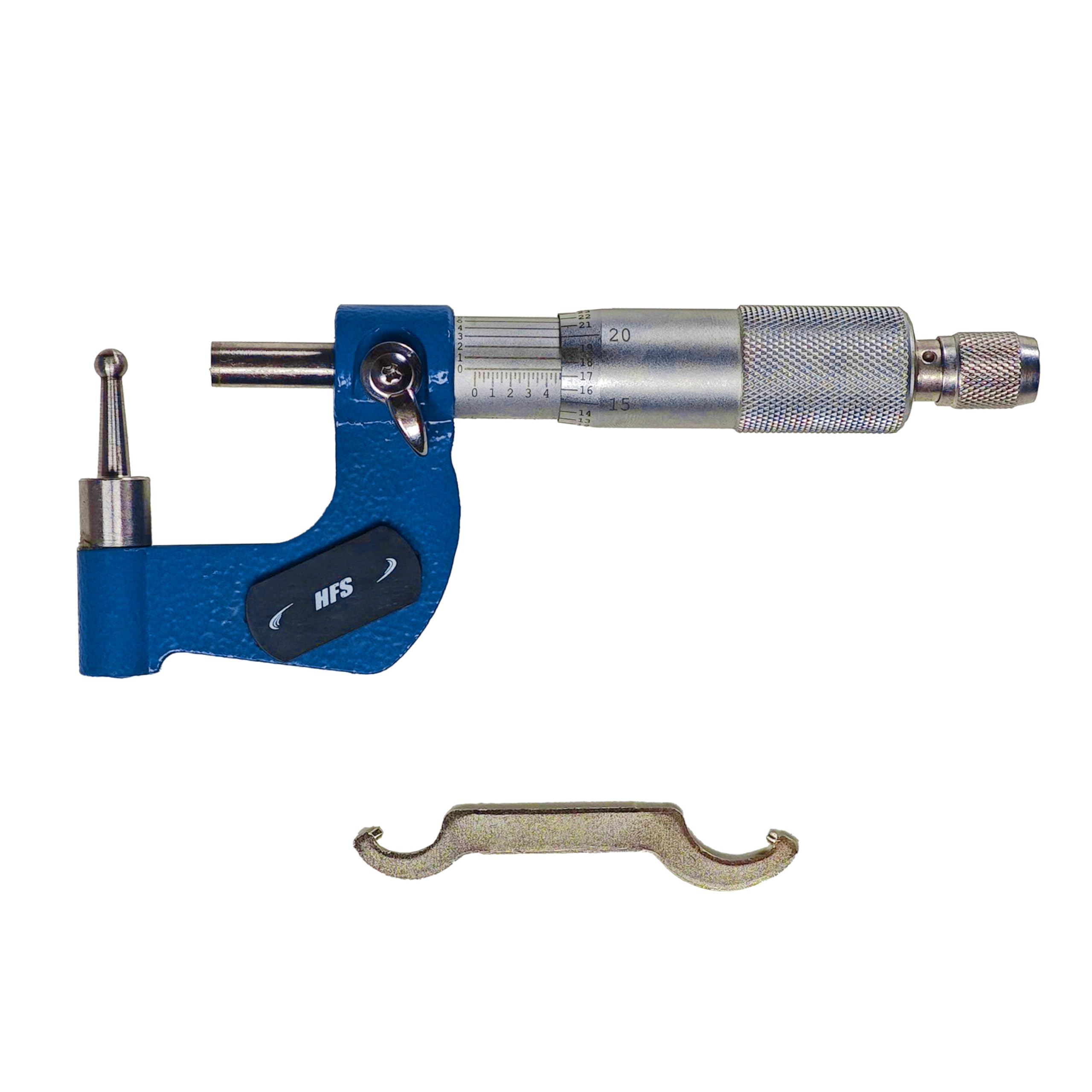 HFS (R) Tubo Micrometro Ricarica Sfera Incudine Sfera Spessore Caso 0-2.5 cm/0.01 cm