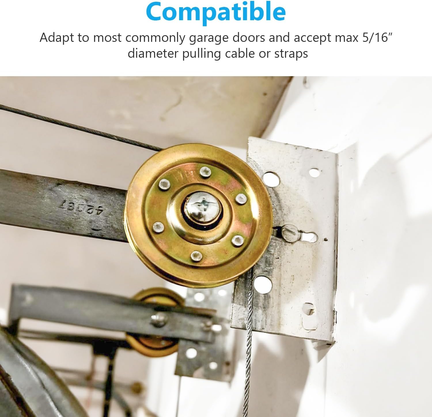 3" Heavy Duty Garage Door Pulley Kits, 3/8" Arbor 200LB Load, 8 Sheave Pulleys, 4 Clevis Forks, 8 Bolts and Nuts Kit