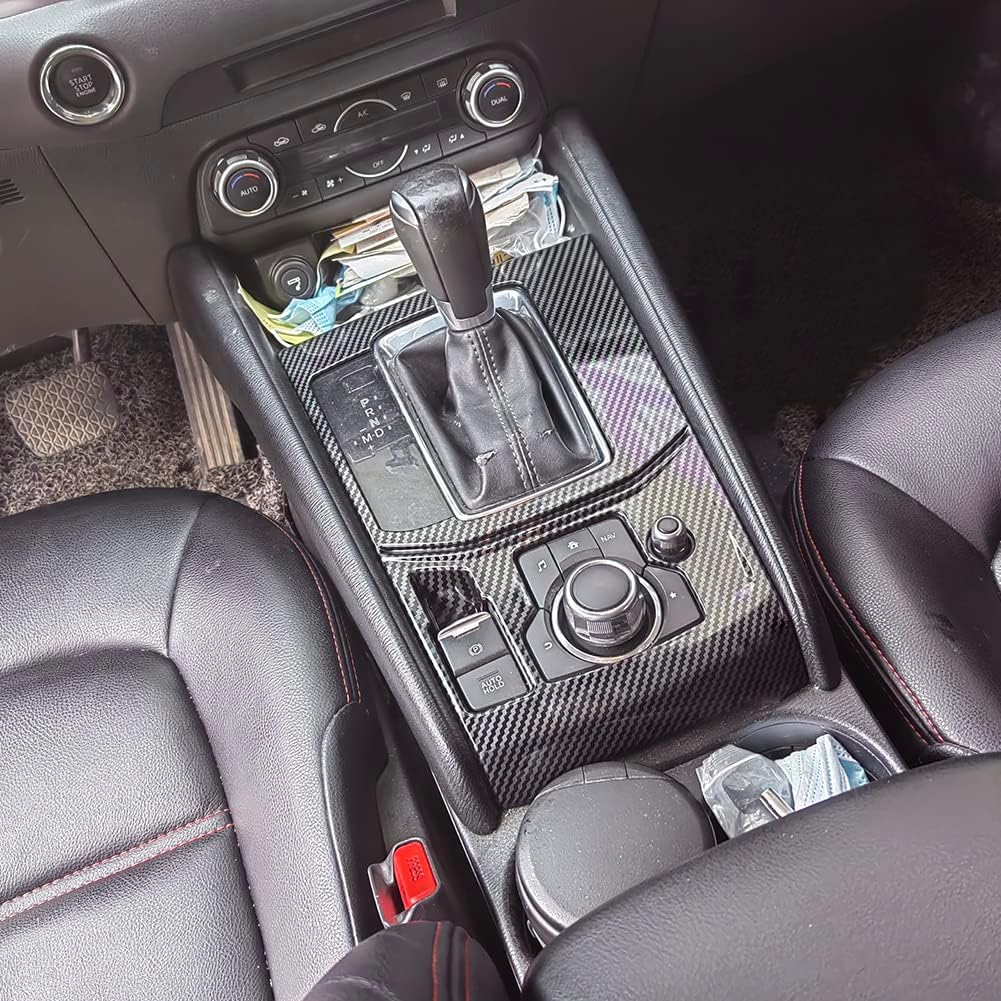 AOKIO Interior Center Console Gear Shift Panel Cover Trim for Mazda CX5 CX-5 Accessories 2017 2018 2019 2020 2021 2022 2023 2024 2025 (for Automatic Transmission)