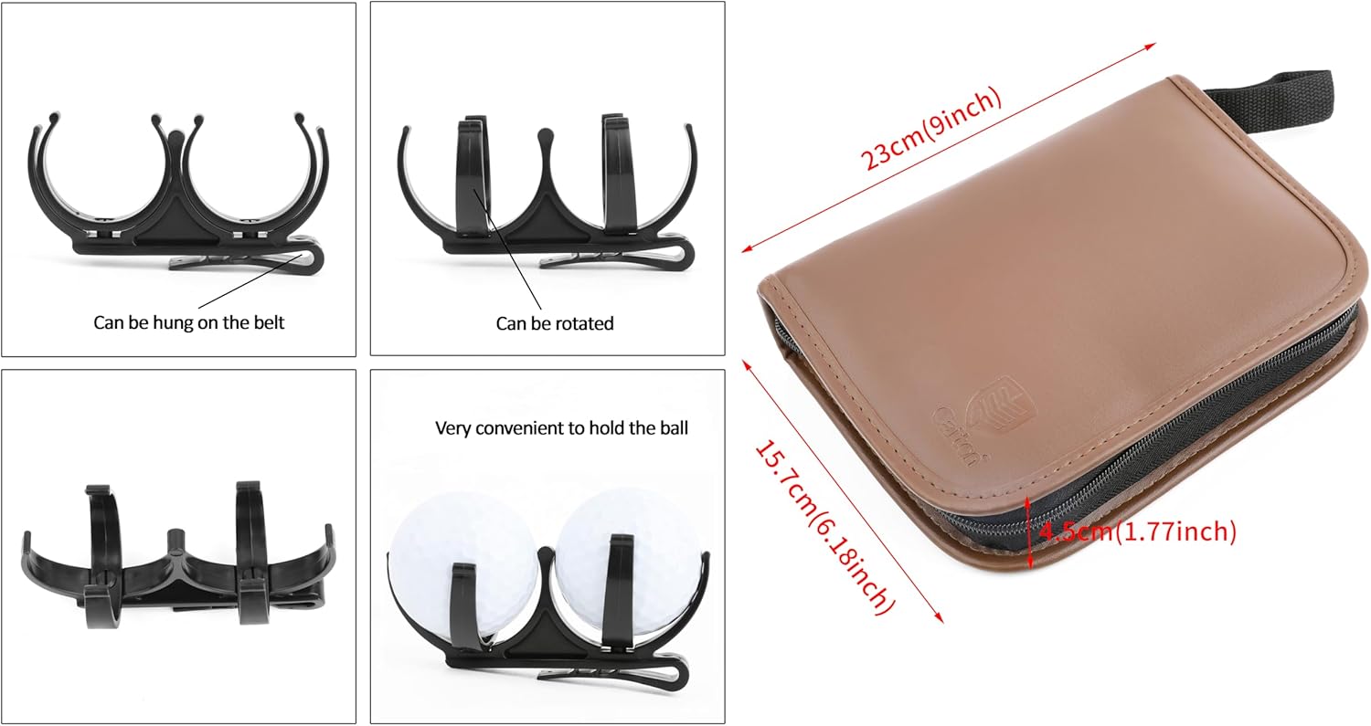 wolfman Golf Accessories Set with Hi-End Case, Golf Balls, Rangefinder, Golf Tees, Brush, Multifunctional Divot Knife, Scorer, Golf Ball Clamp for Women and Men Golf Gifts