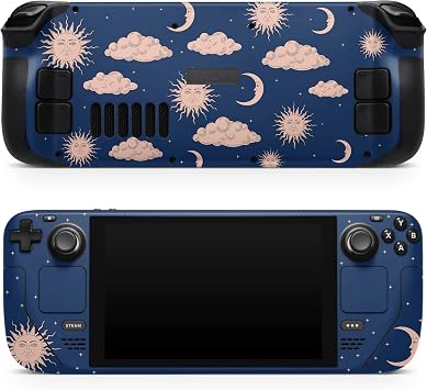 Tacky Design Purple Moon Skin LCD OLED Decal, Zodiac, Full Wrap Clouds, Steam Deck Sticker