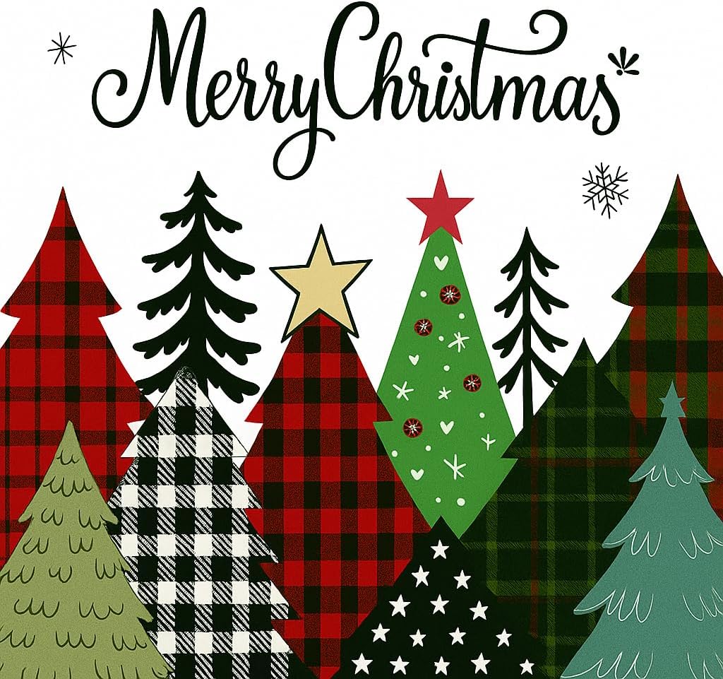 Clara Clark Bathroom Set - Christmas Shower Curtain Set, 19PC Bathroom Accessories Set, Christmas Bathroom Decor, Xmas Bathroom Accessory Set, Soap Dispenser, Toilet Brush, & Trash Can