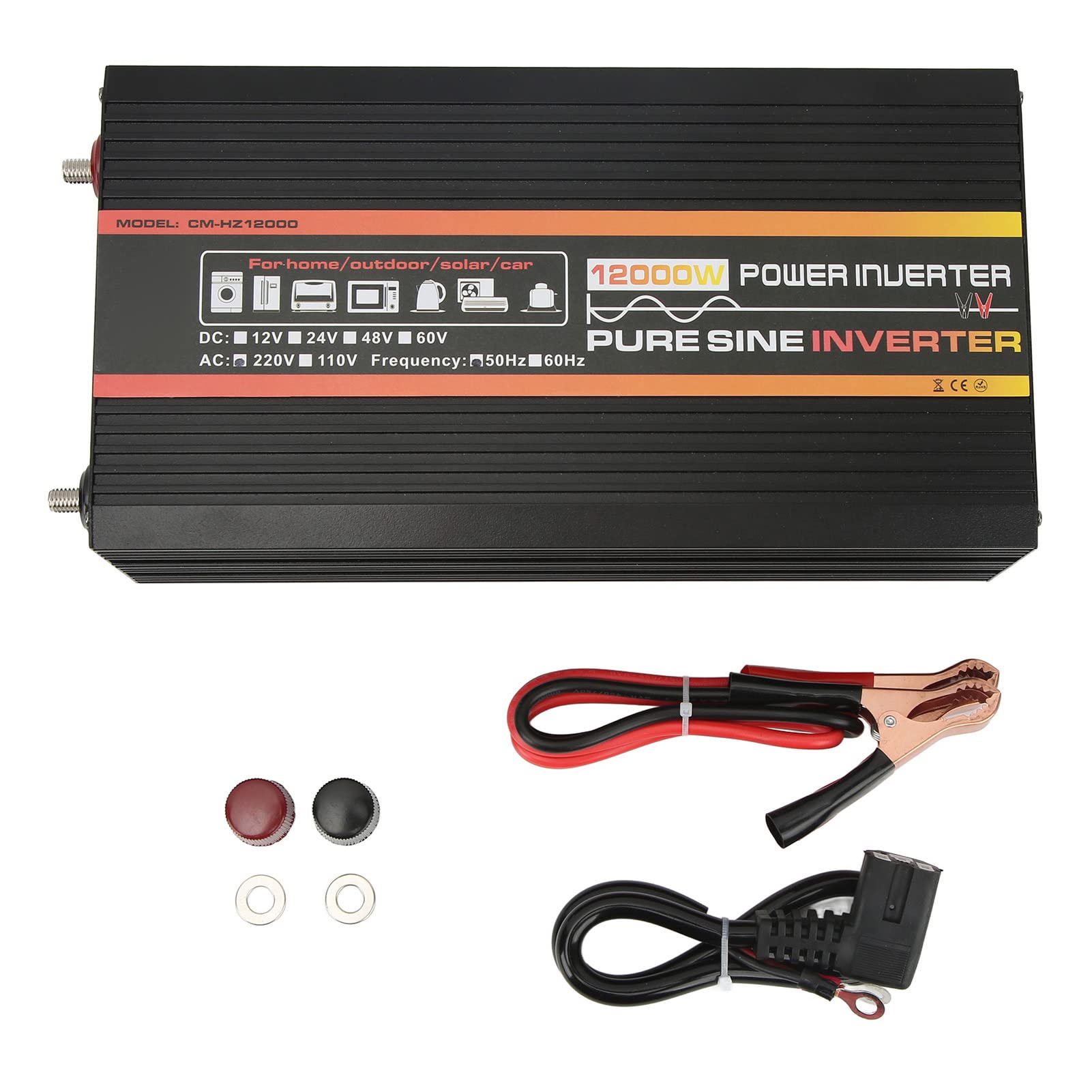 Protezione Intelligente Ad Alta Efficienza con Inverter a Onda Sinusoidale Pura da 2000 W per e Yacht in Lega di Alluminio 28x15x6,7 Cm (DC48V)