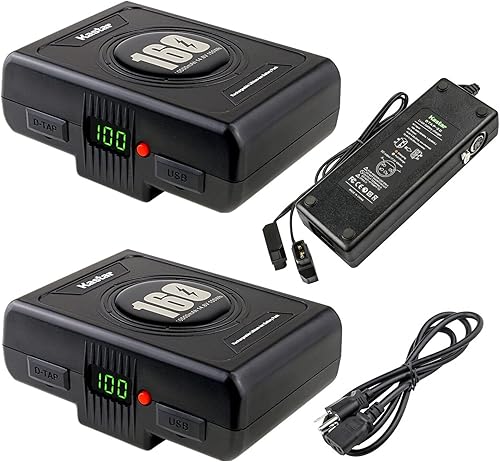 Kastar BP-C160 - Batería de montaje dorado + cargador doble D-Tap de repuesto para RED Digital Cinema DSMC2 Brain con sensor monocromático de helio