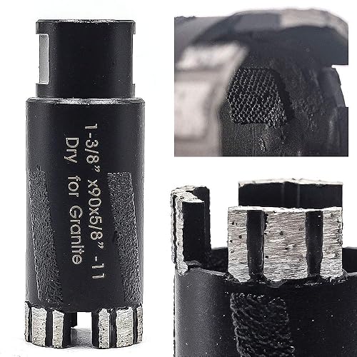 Miniatura 4 de 1-38 '' Broca de núcleo de diamante seco 58'-11 Rosca para granito 1.378 in Albañilería Coring