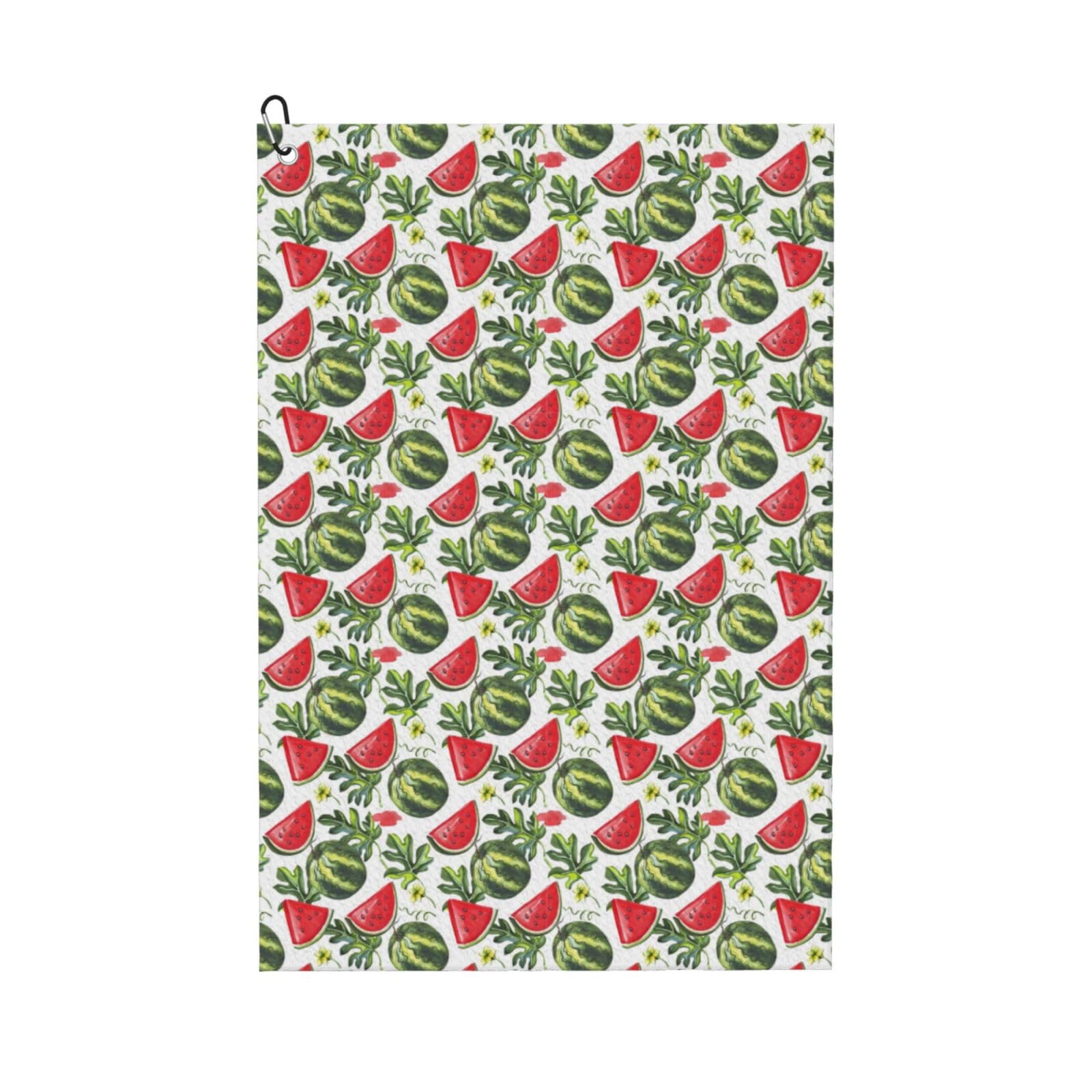 AOOEDM Watermelons Print Golf Towel with Carabiner Clip Absorbent Microfiber Golf Towel for Cleaning Golf Ball Club Putter Iron for Golf Bag Trolly Belt Loop 16" X 24"