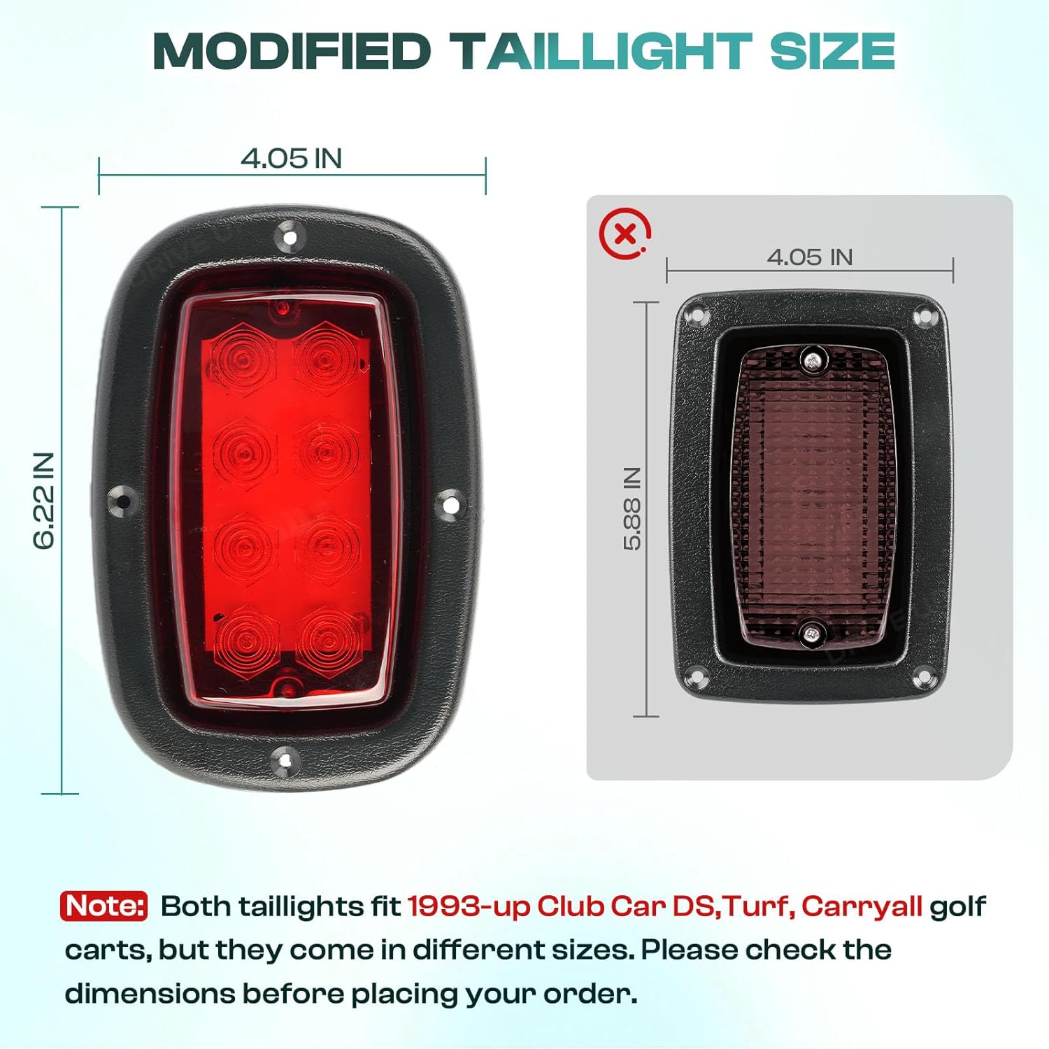 DRIVE UP Club Car LED Light Kit 12 Volt Headlight and Tail Light Assembly for 1993-Up Club Car DS Golf Cart OEM 101988001 101988002