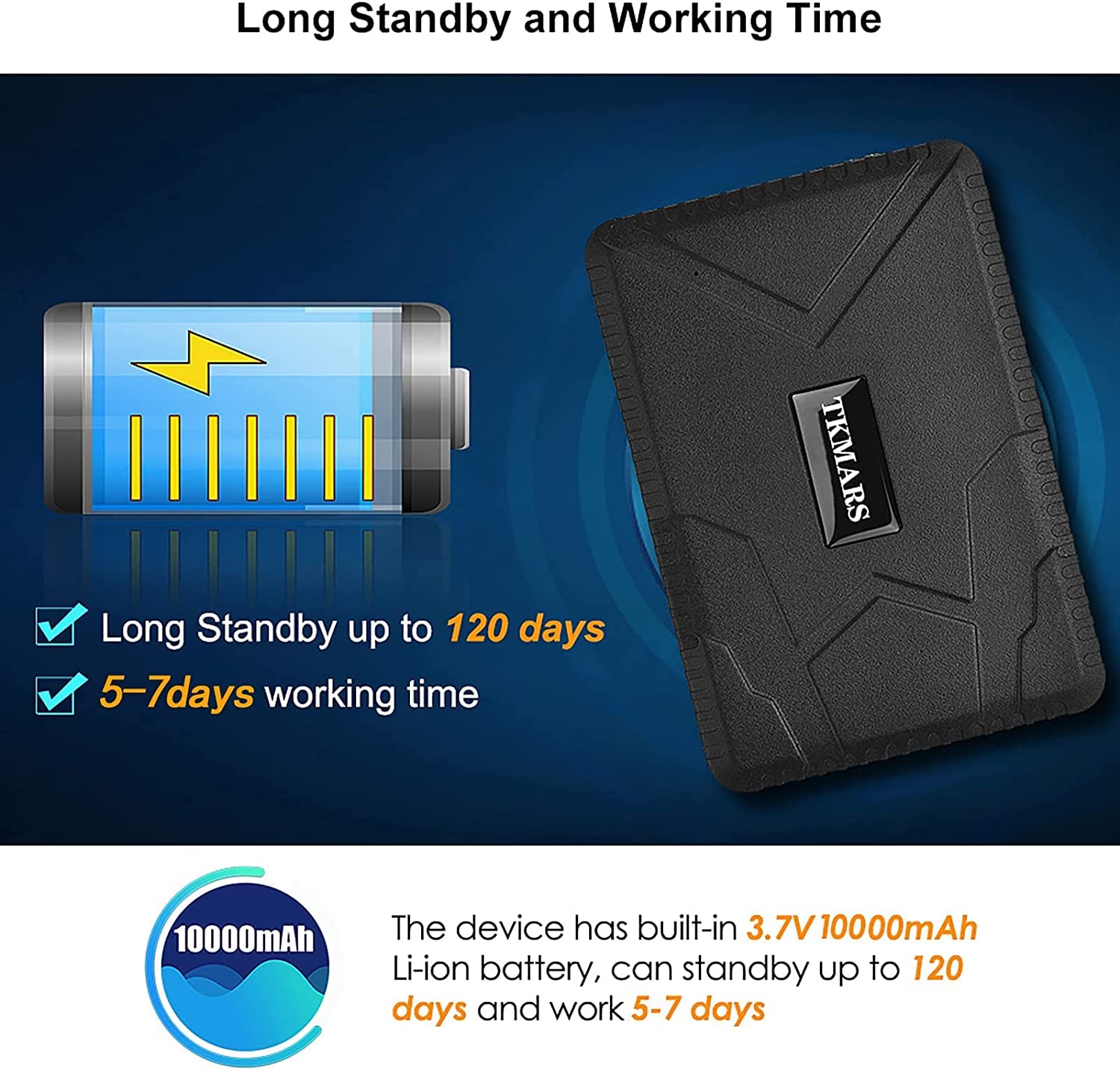 Localizzatore GPS per Auto Senza Abbonamento con APP GPS Tracker 120 Giorni Standby Impermeabile Magnete Potente e Batteria da 10000mAh con Geo-fence Smart Alarm TK915