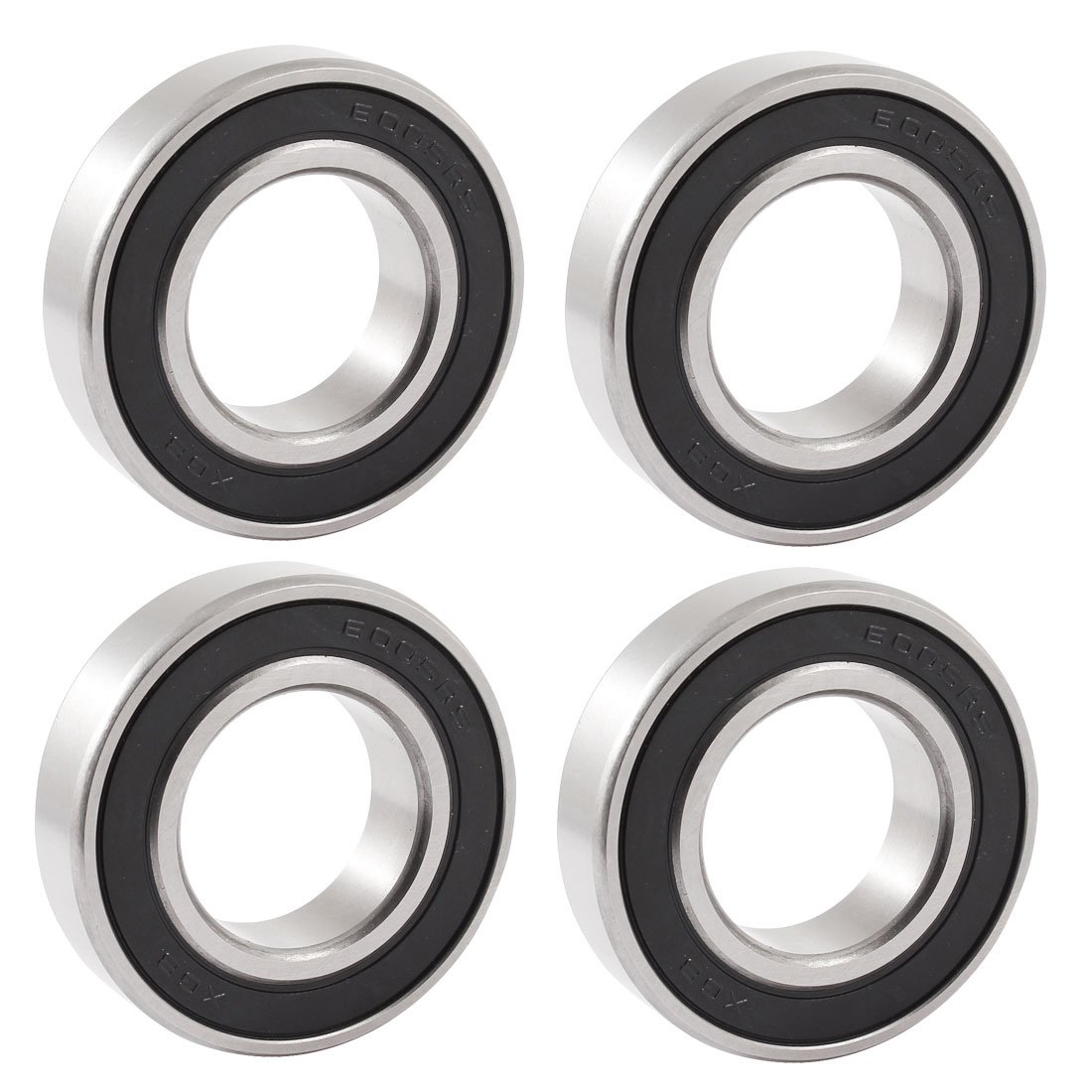 Rodamiento 6005RS de 25x47x12 mm para repuestos mecánicos de hilera única lote de 4 piezas