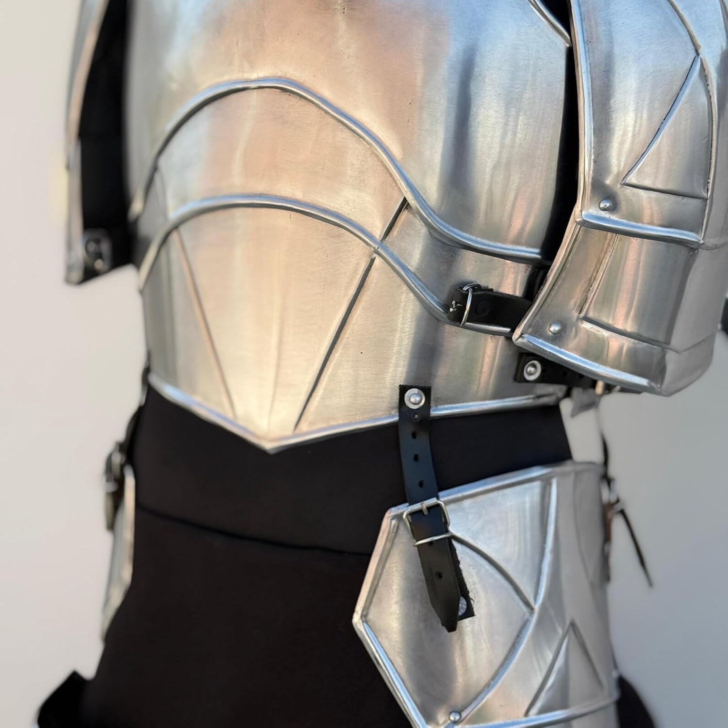 NauticalMart Medieval Knight Lady Half Body Armor- Female Cuirass With Tassets- Women's Pauldrons, Bracers, Leg Greaves Armor Suit Cosplay & Roleplay