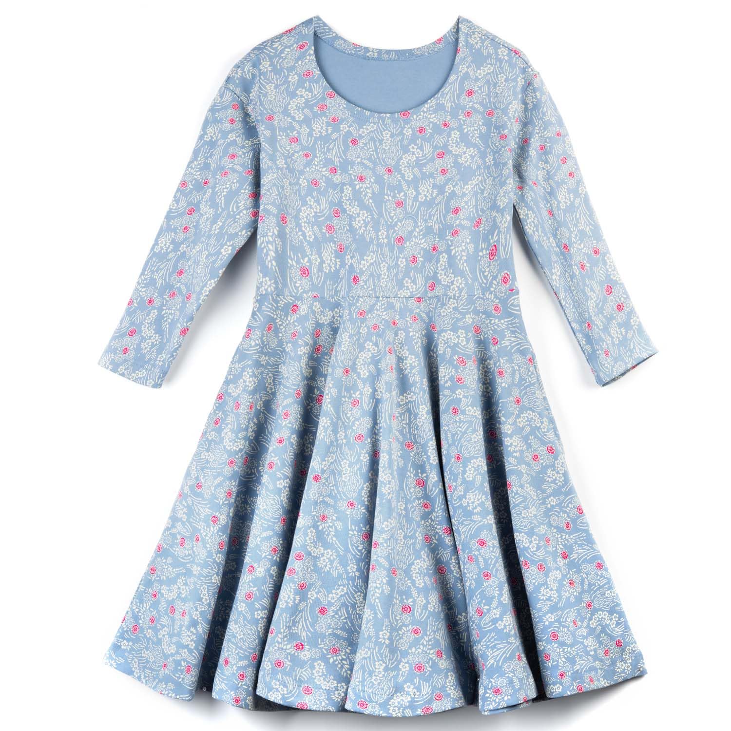 Mightly Girls 3/4 Sleeve Skater Dress