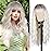 MERISIHAIR Ombre Platinum Blonde Wig with Bangs, Long Platinum Blonde Wigs for Women,Synthetic Long Platinum White Wig Dark Roots Daily Use Hair for Halloween Cosplay (Platinum Blonde)