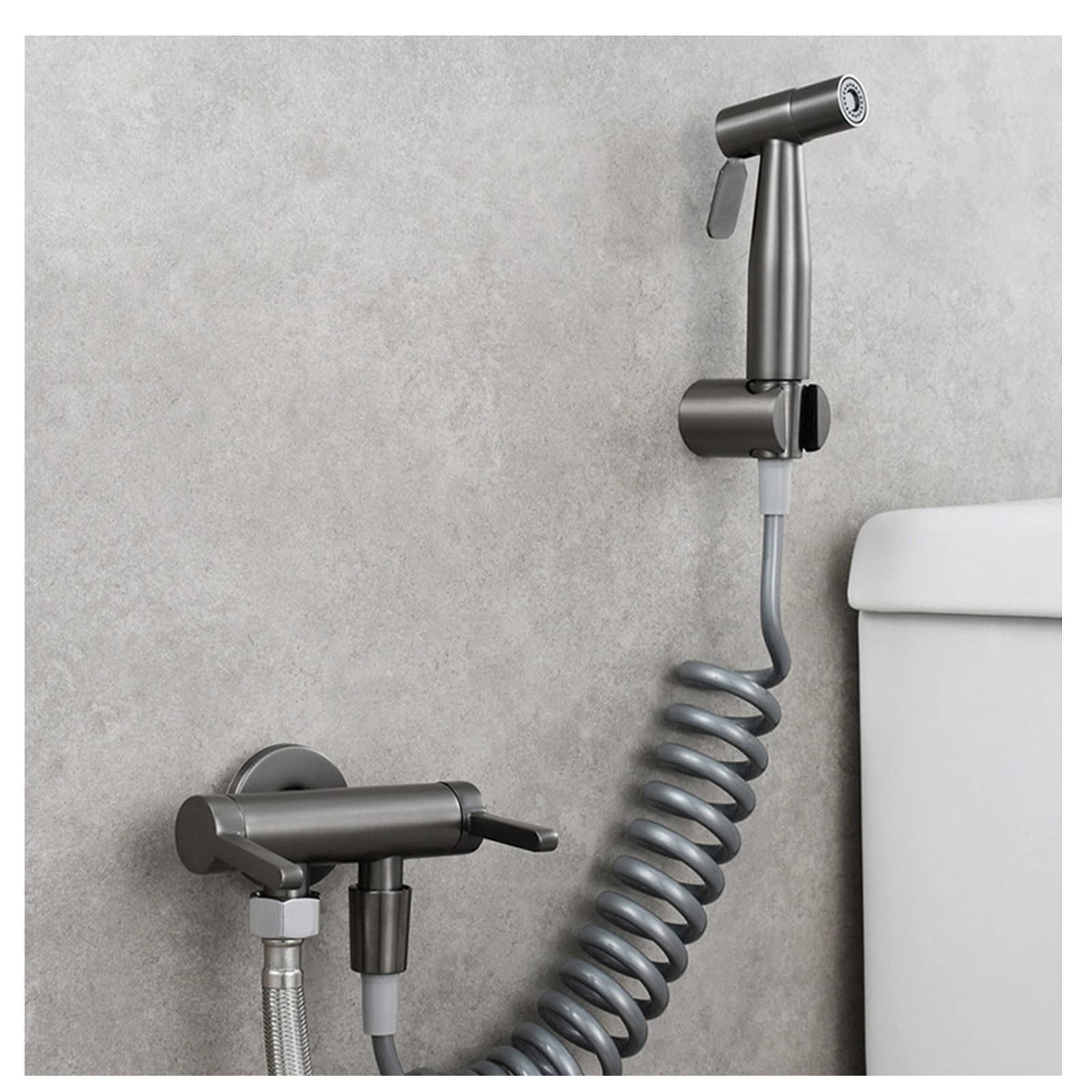 Pulvérisation toilettes en acier avec tuyau pour hygiène féminine