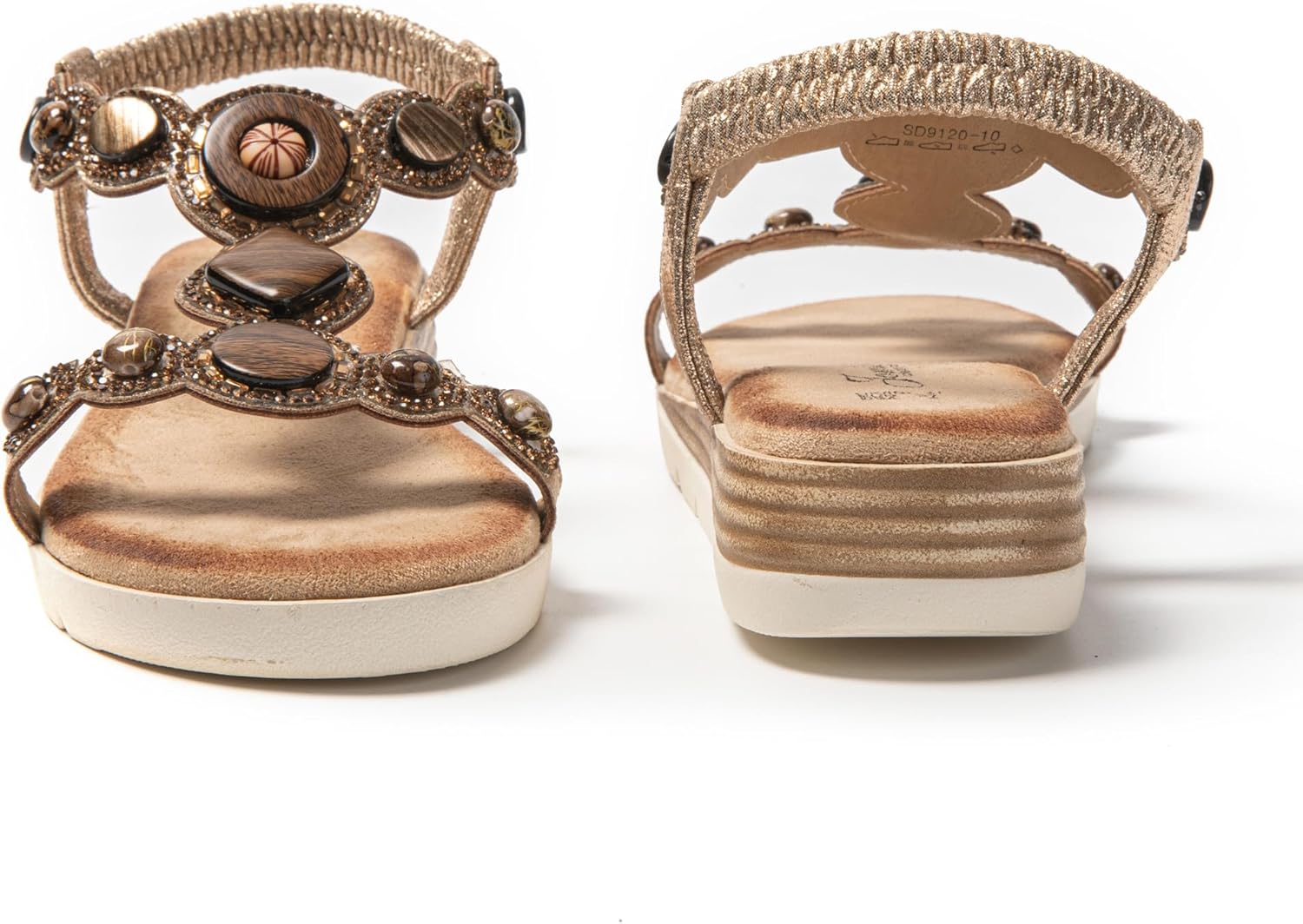 JOMIX Sandali Donna Con Strass - Sandali Estivi Eleganti E Comodi Con Tacco Basso