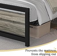 Vista 6 de Catrimown - Marcos de cama tamaño individual, marcos de cama individuales con cabecero y pie de cama, marco de cama de plataforma individual