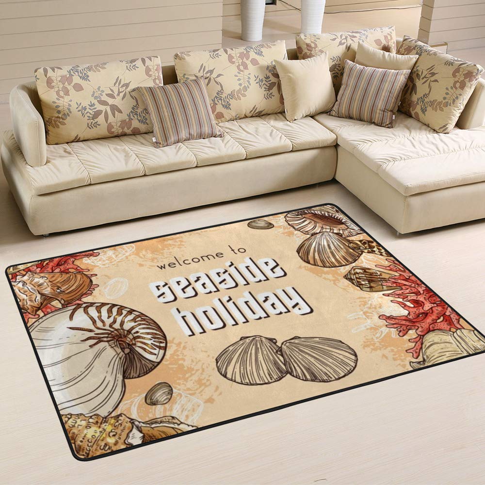 Tapis de plage et sable en polaire pour salon ambiance vacances d'été