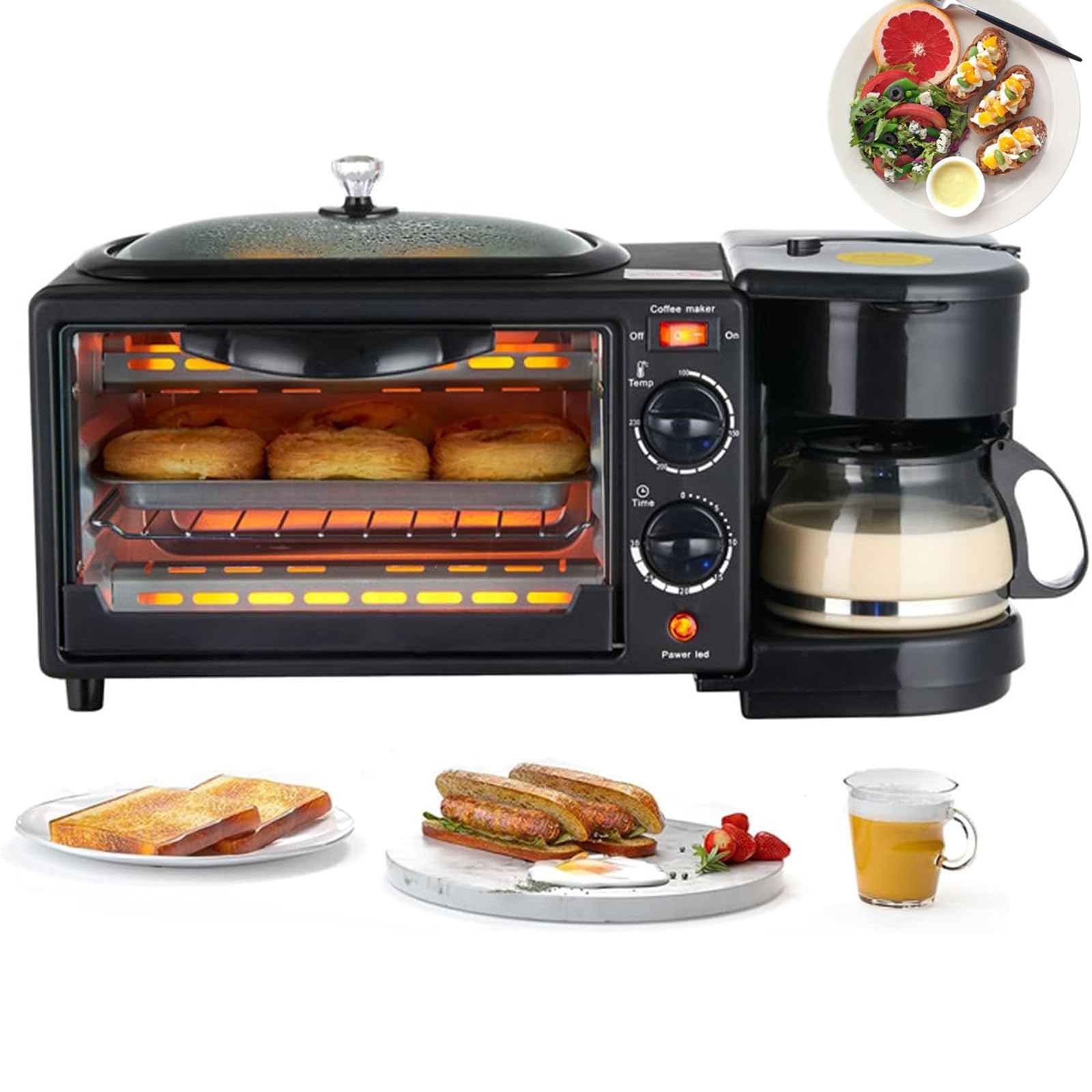 Amazon.com: 3 in 1 Breakfast Maker Station, 9L Breakfast Machine