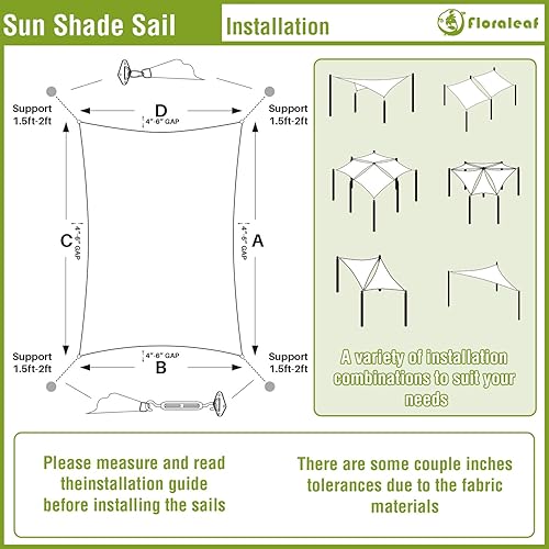 Miniatura 6 de Toldo parasol rectangular de 12 x 24 pies para patio, patio trasero, tela permeable para césped, jardín, actividades al aire libre, color gris claro
