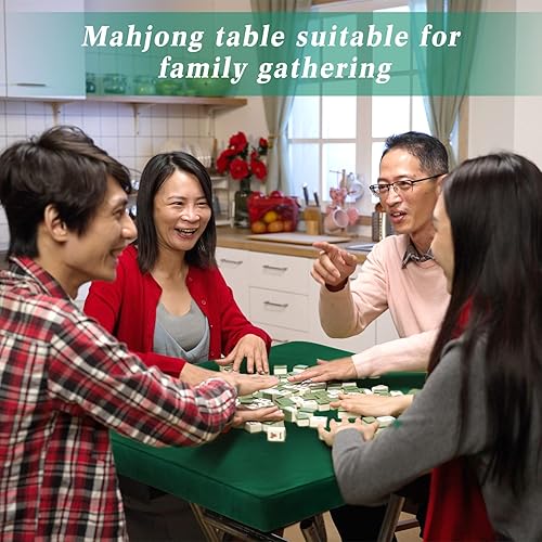 Miniatura 14 de Frienda Mantel plegable de fieltro para mesa de juegos, mantel plegable para mesa de cartas para jugar cartas de póquer, rompecabezas mahjong, Azul
