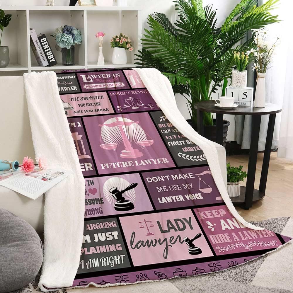 Lawyer Gifts for Women Blanket,Lawyer School Gifts Throw Blanket,Gifts for Lawyer Blanket,Lawyer Gifts for Lawyer Graduation Students,Lawyer Blanket for Christmas Sofa Lawyer Decor 50x 60