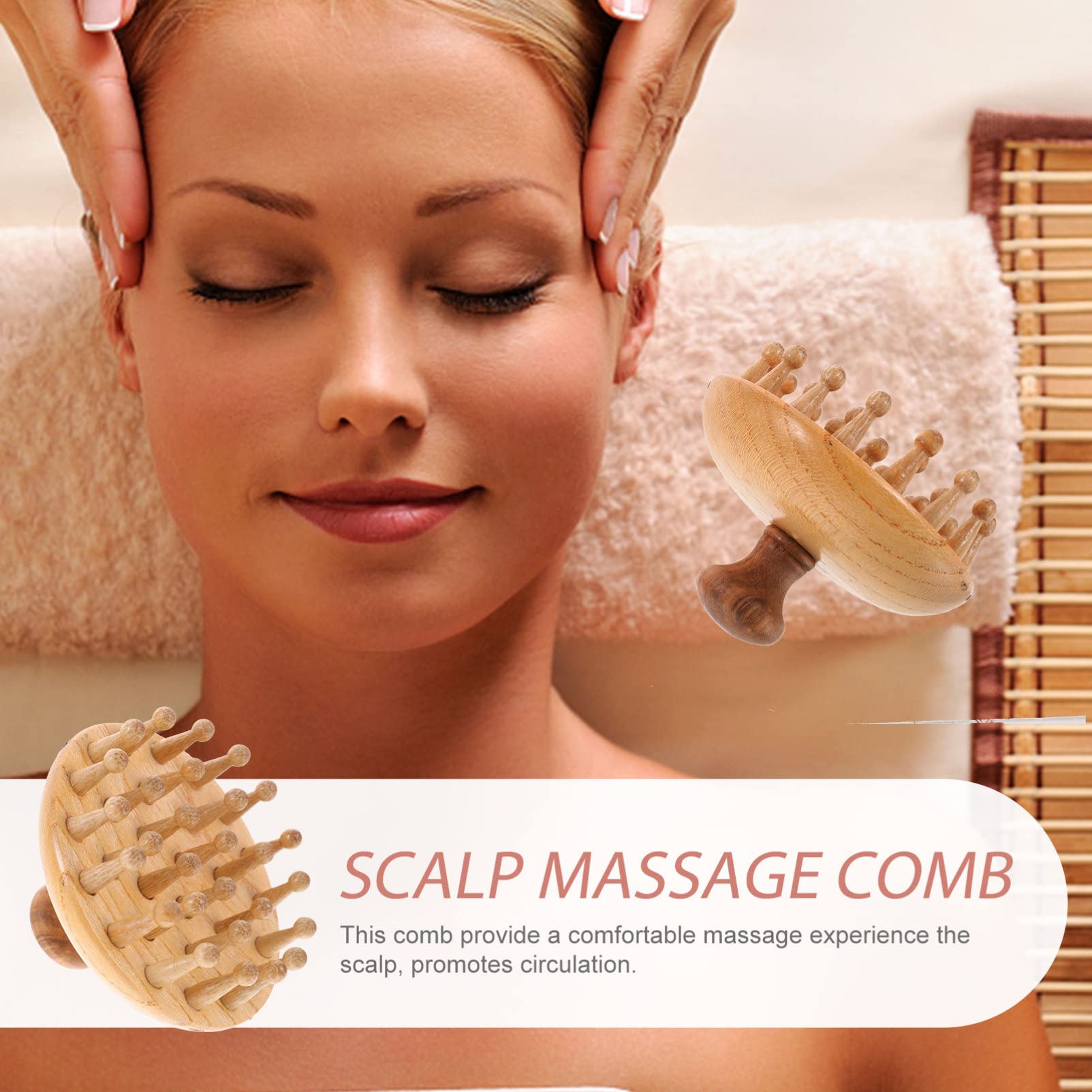 COLLBATH 2 Stück Kopfhaut Aus Holz – Statisch Bequem Für Multifunktionales Massagewerkzeug