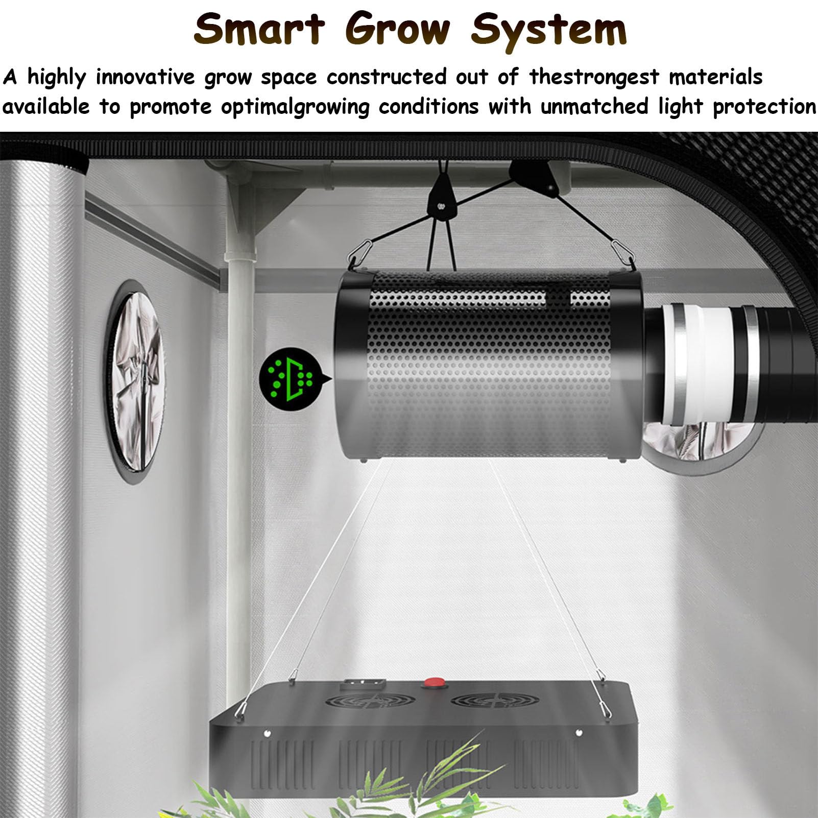 Armario de cultivo pequeño de 70 x 70 x 160 cm para el cultivo de plántulas en interiores. Armario de cultivo para hongos resistente al agua y a la luz, con luz LED
