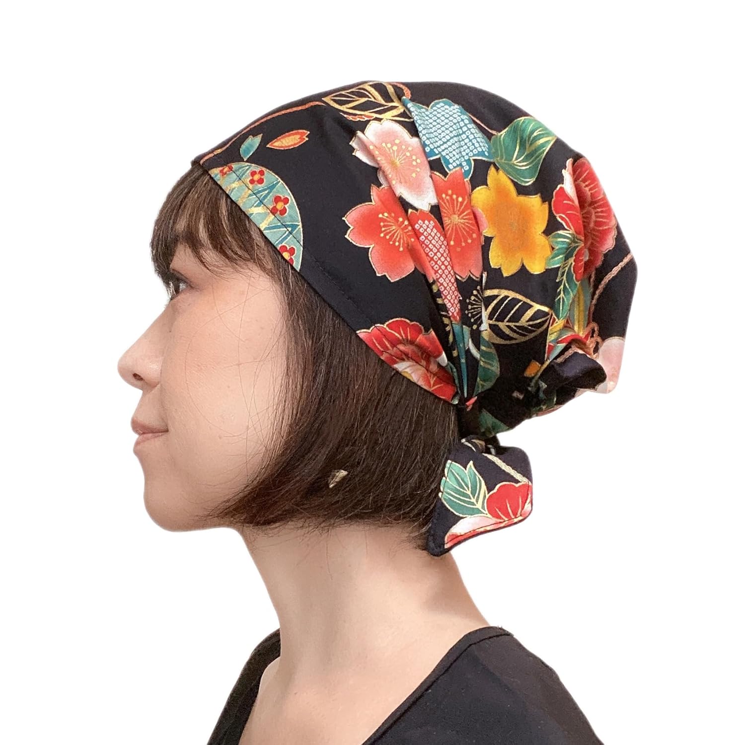 Headcovering scarf, Headband, Japanese fabric, Black