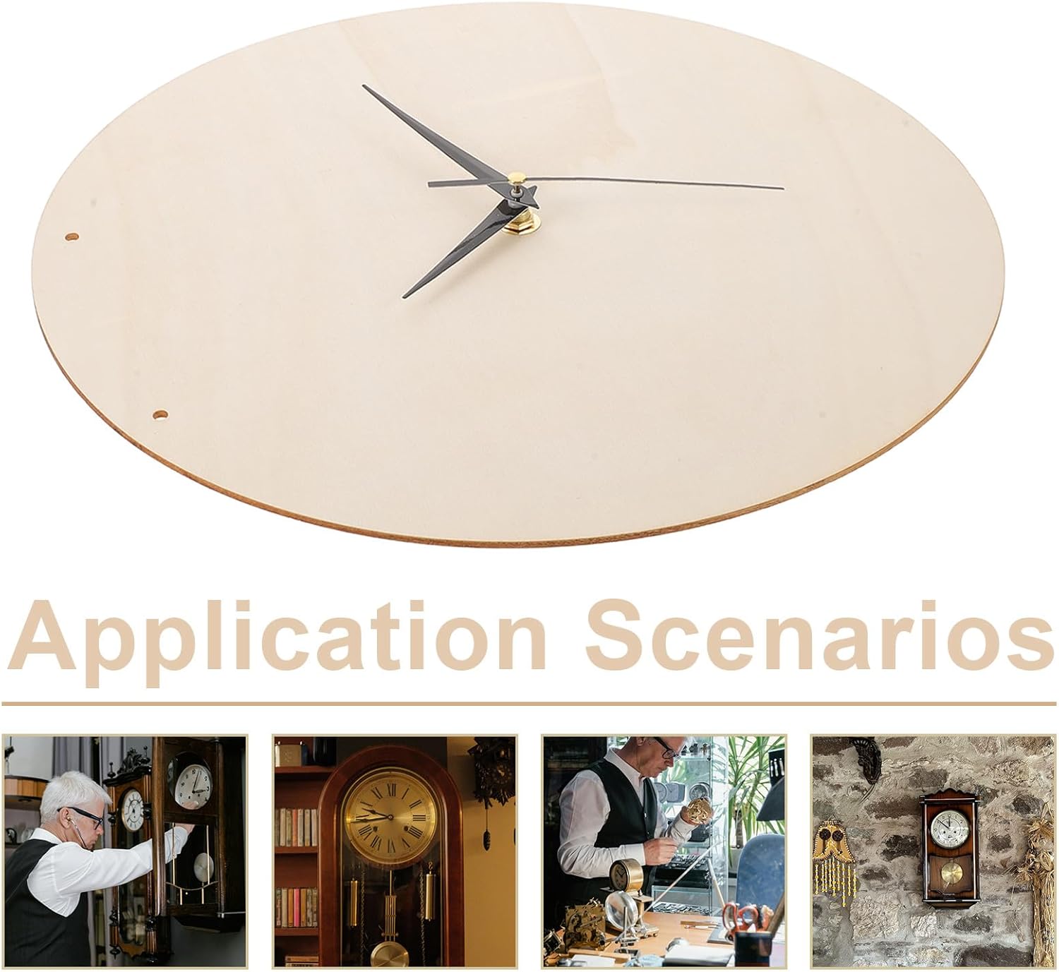 BETOOKY 2 Sets Make Your Own Clock - DIY Wood Clock Kit with Hands Movement Mechanisms - Unfinished Round Face Dial for Crafts Painting