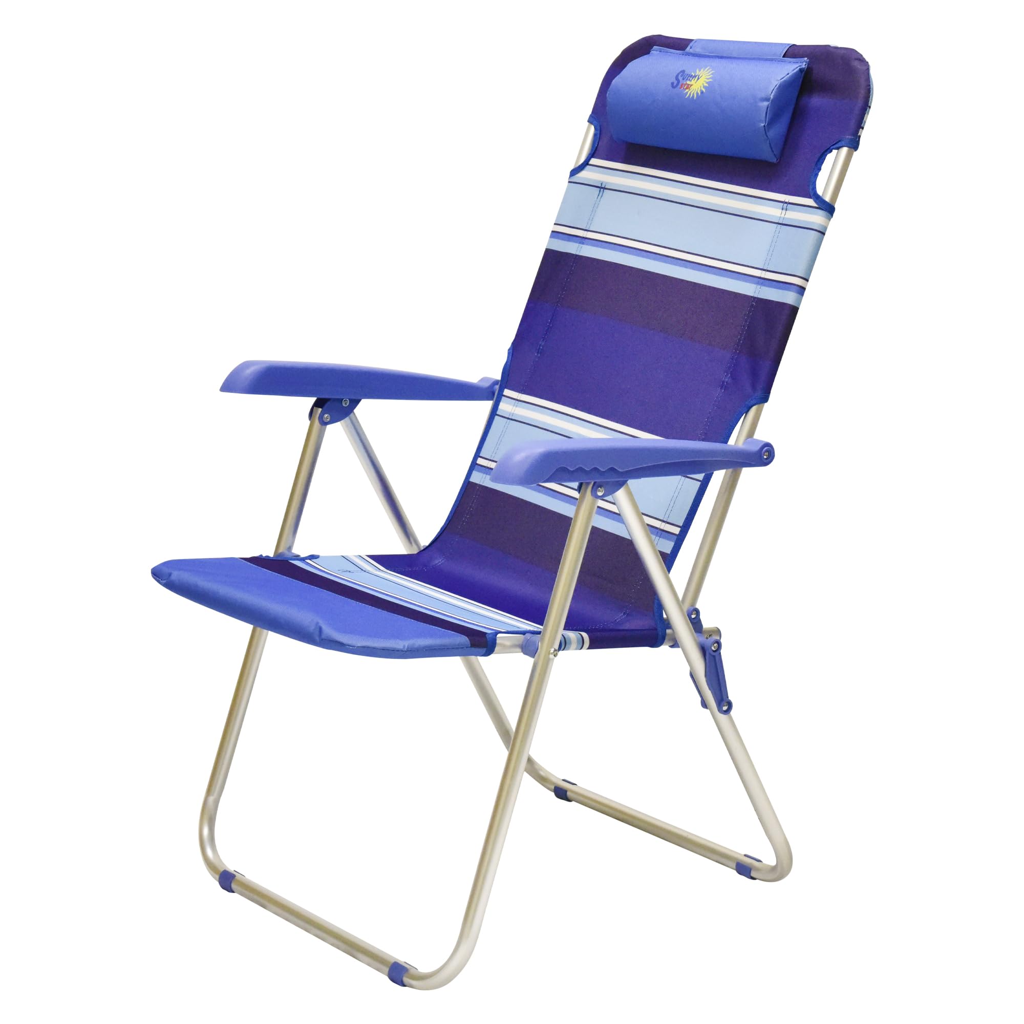 SUNNY STAR SEDIA MARE ROCHELLE 60x41x100cm STRUTTURA IN ALLUMINIO (blu fasciato)