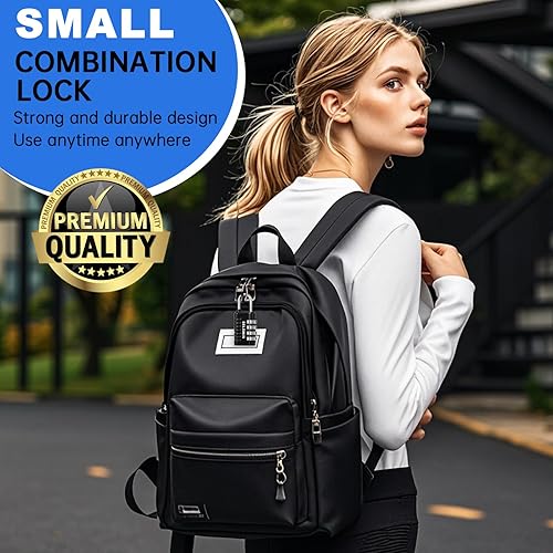 Miniatura 2 de DELSWIN - Candado de combinación de 4 dígitos pequeño - 4 piezas de candado combinado reajustable para casillero de escuela y gimnasio, exteriores,