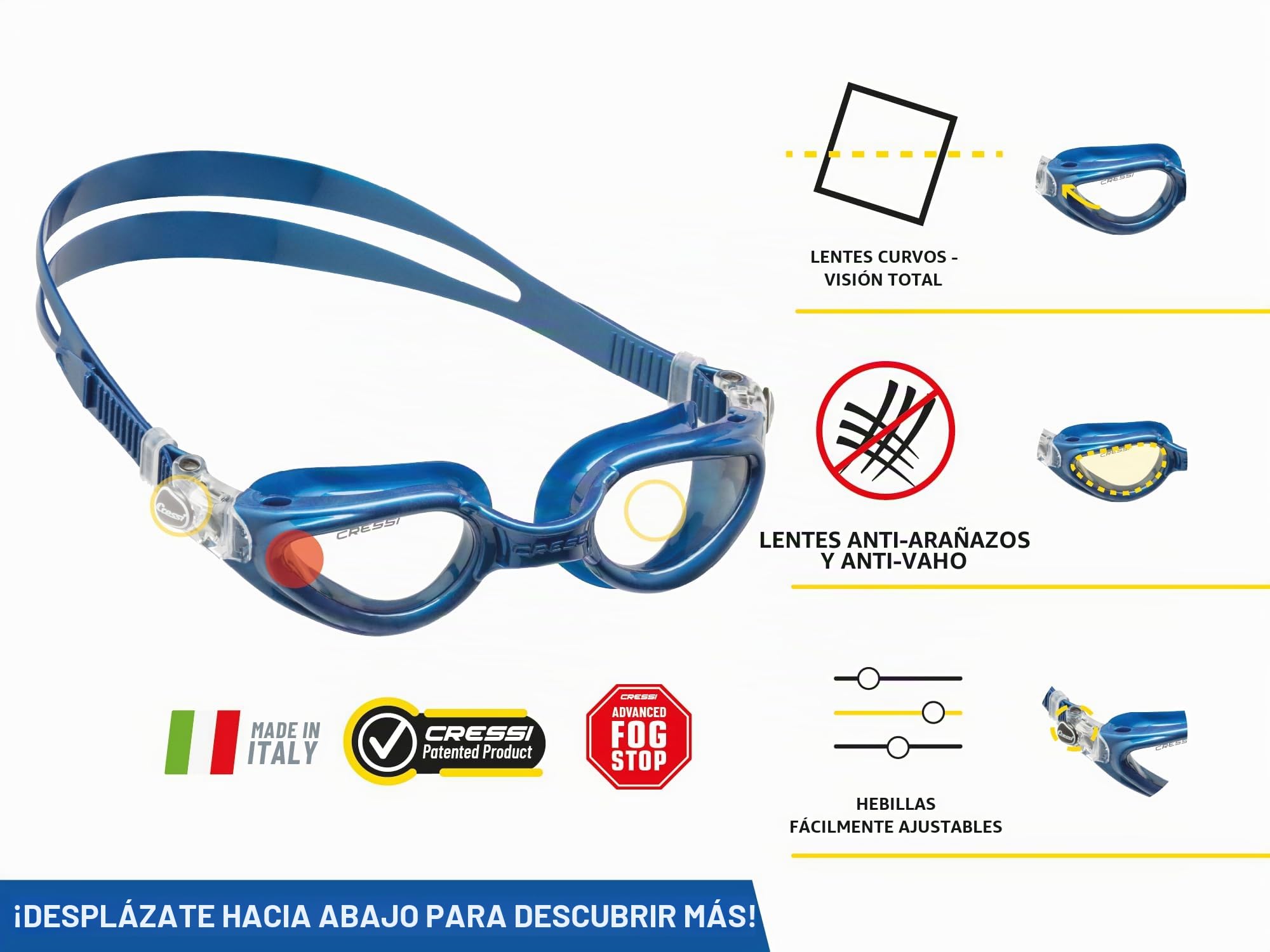 Cressi Right Gafas de natación Unisex adulto (Pack de 1)
