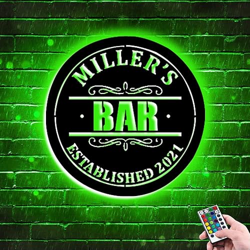 Letreros LED de neón personalizados nombre personalizado, metal, decoración de familia y bar, luz LED de barra abierta, letrero de bienvenida