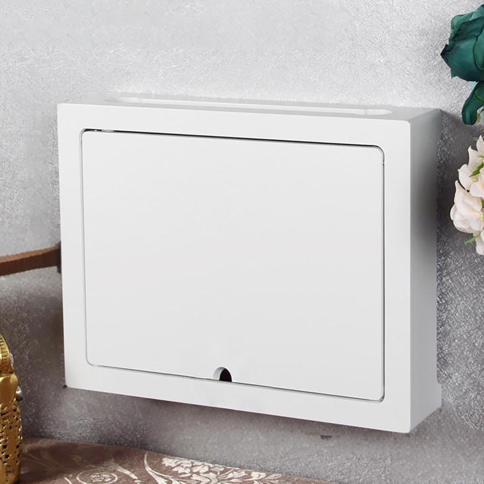 Caja para ocultar cables y router de pared con estante regulable