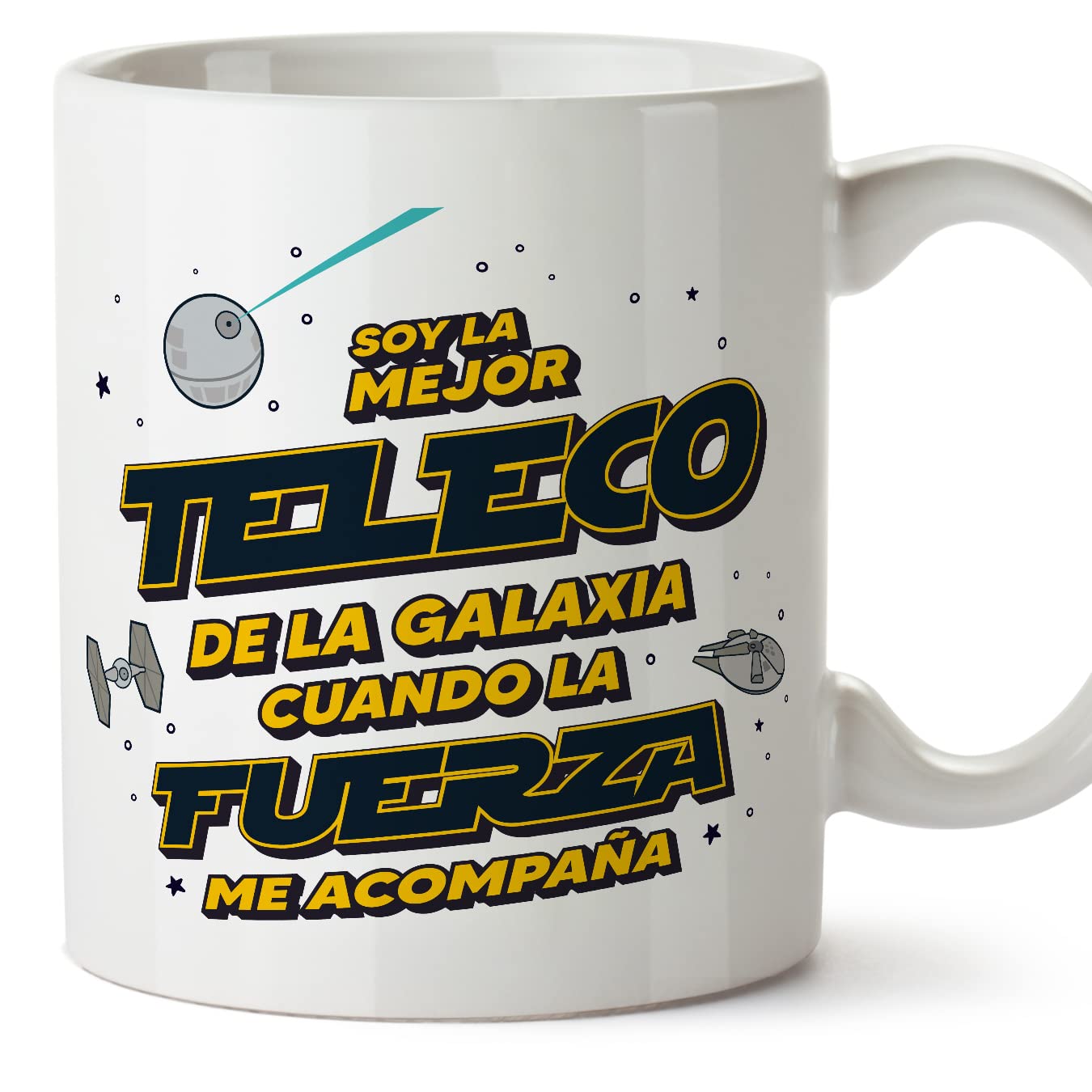 MUGFFINS Tazas para JEFE hombre - En Español - Mejor de la Galaxia Cuando Fuerza me Acompaña - 11 oz / 330 ml - Regalo original y divertido — view 227