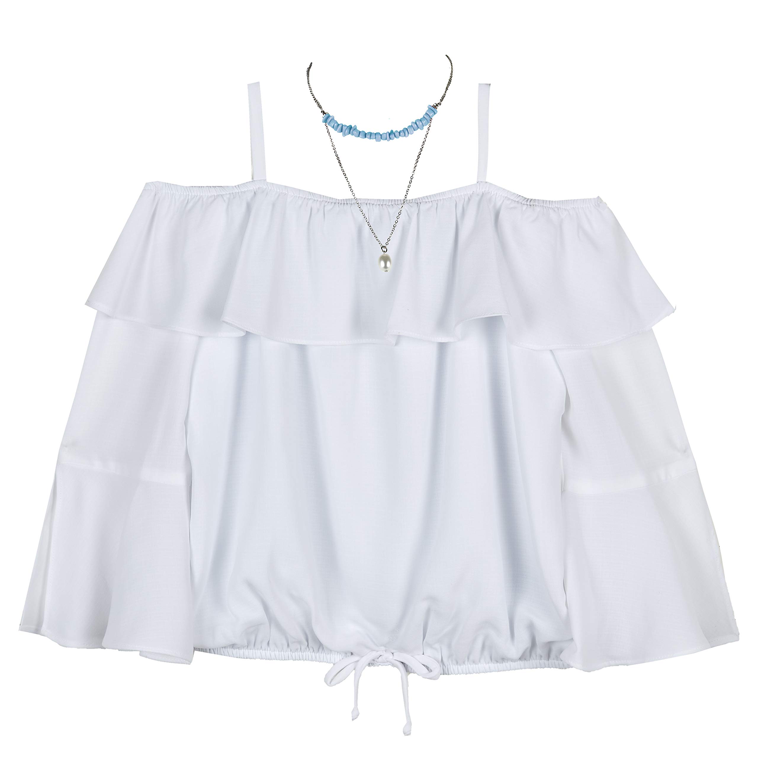 Amy ByerGirl's Off The Shoulder Bell Sleeve Top Blouse