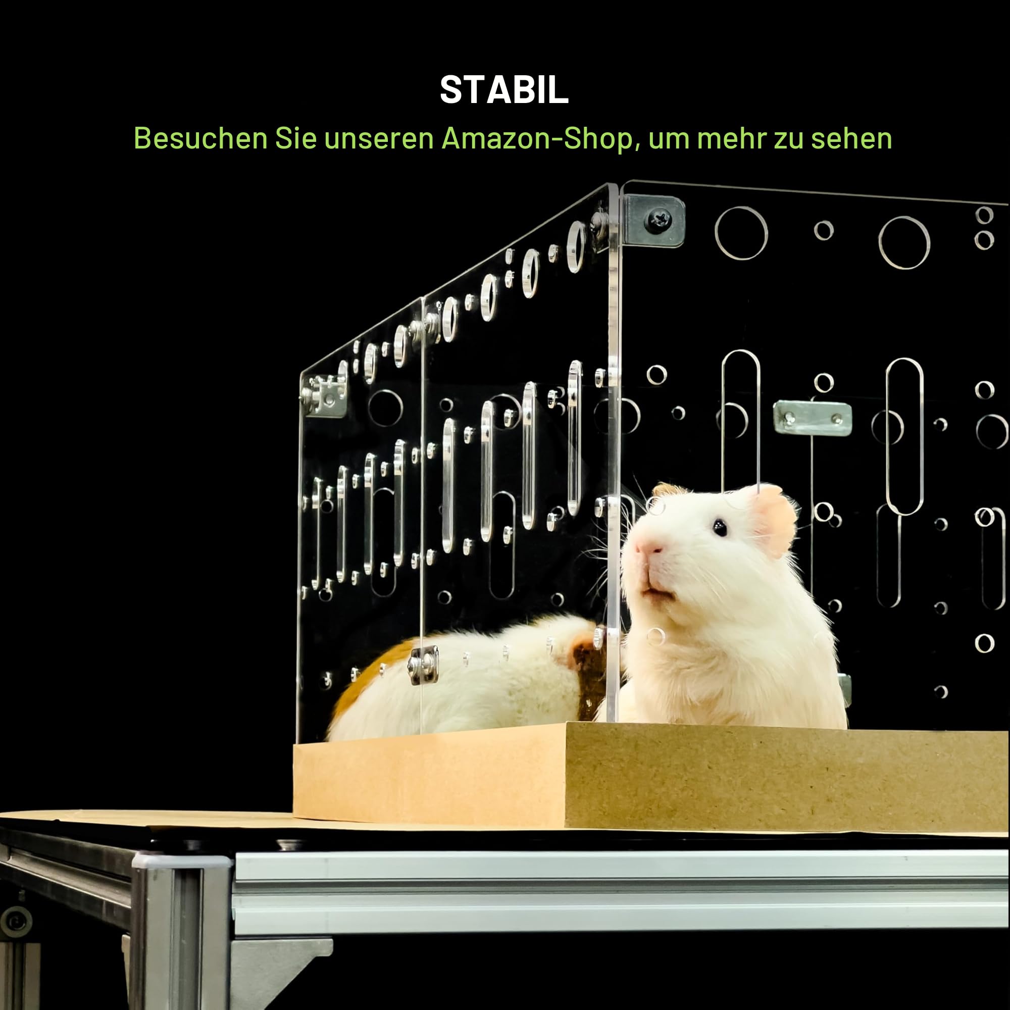 GuineaLoft™ Acrylic Cage (Modell-A) – Großer 1,2×0,6m offener Käfig für Meerschweinchen, Kaninchen, Wachteln, Igel, umherstreifende Kleintiere, DIY erweiterbar – Besuchen Sie den Guinea Loft Store