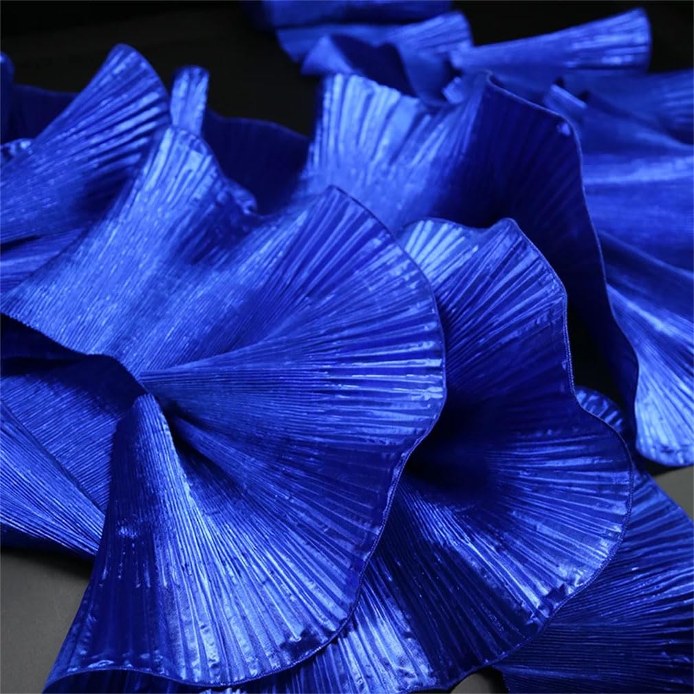Tissu En Dentelle Ondulée Métallique, 3 Yards, Robe Plissée À Volants, Décoration De Fond De Scène, Accessoires De Mode, Tissu De Créateur